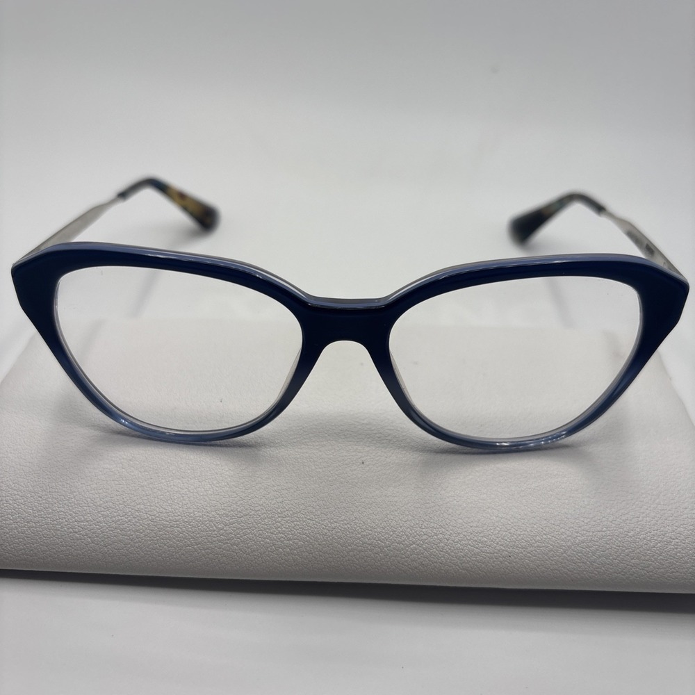 PRADA VPR 28S Womens Eyeglasses UFW-1O1 Blue/Silver Cat Eye Frame 52-16-140 #465